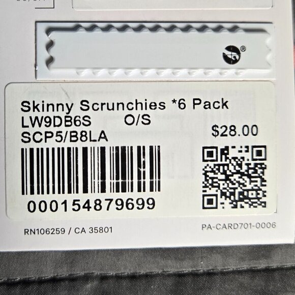 NWT Lululemon Skinny Scrunchies 6 Pack - Picture 3 of 3